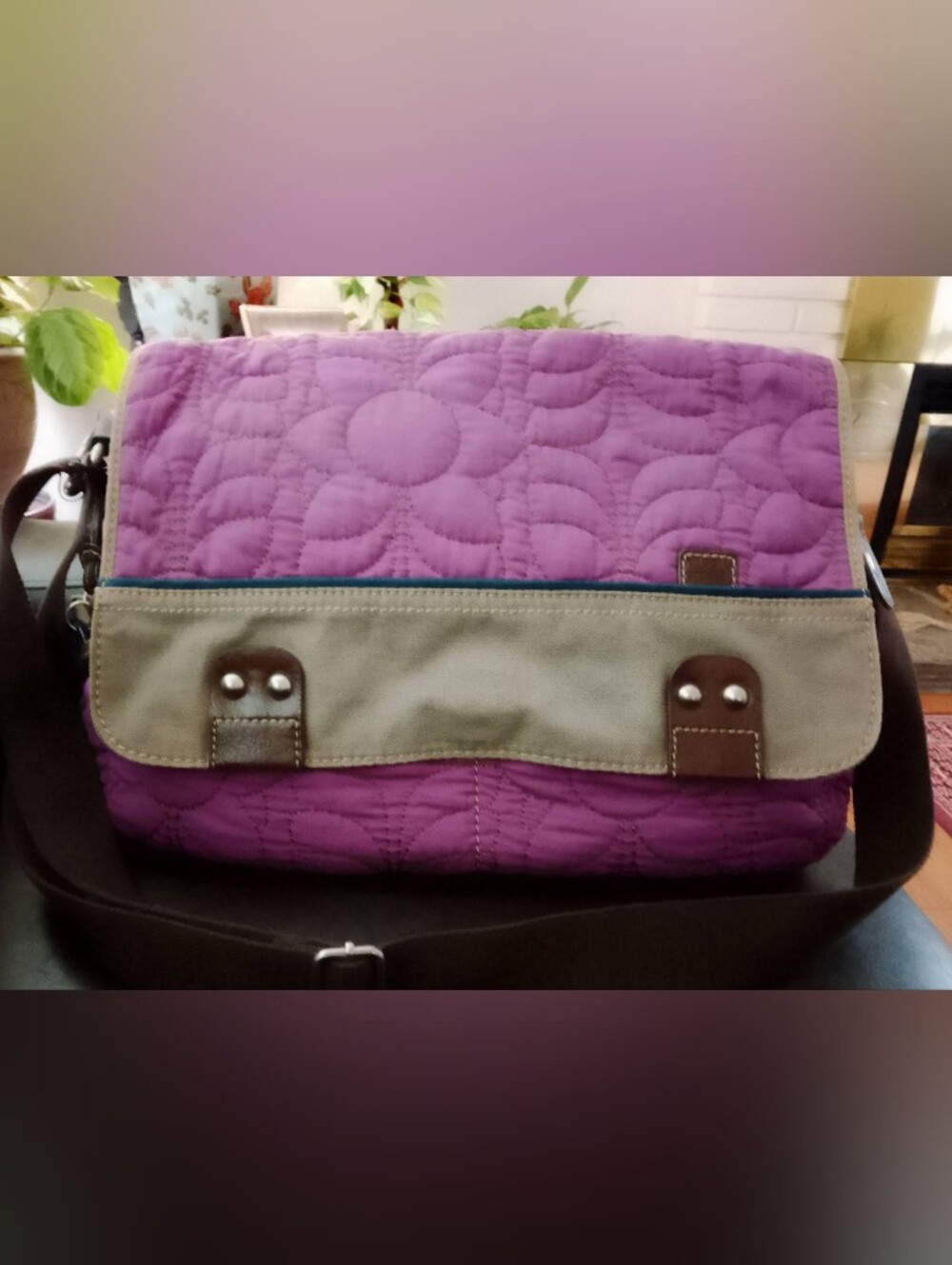 Fossil Quilted Messenger Bag